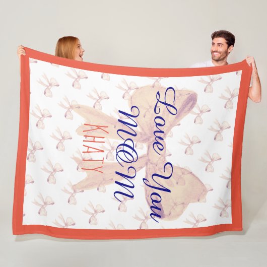 私はあなたを愛する母タイポグラフィ可愛いモダン母の日 フリースブランケット (インサイチュ)