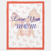 私はあなたを愛する母タイポグラフィ可愛いモダン母の日 フリースブランケット (正面)