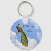 私はあなたを愛する母ピーコックアートキーチェーン キーホルダー (正面)