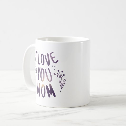 私はあなたを愛する母フローラ母の日ギフトアイディア コーヒーマグカップ (正面左)