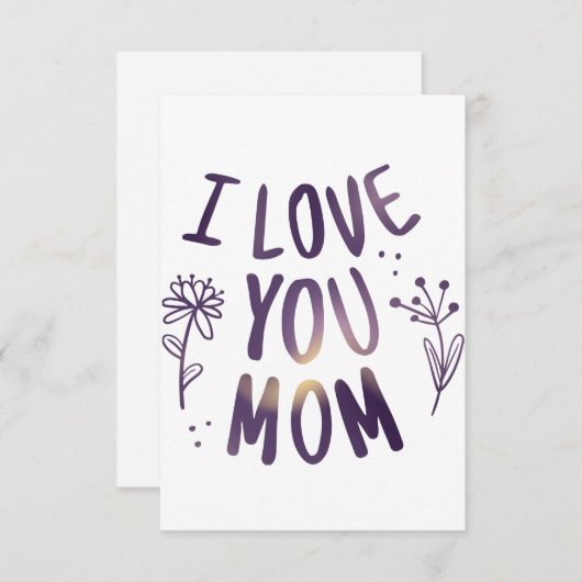私はあなたを愛する母フローラ母の日ギフトアイディア サンキューカード (正面/裏面)