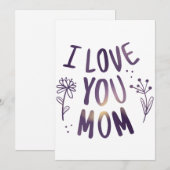私はあなたを愛する母フローラ母の日ギフトアイディア シーズンカード (正面/裏面)