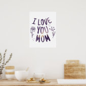 私はあなたを愛する母フローラ母の日ギフトアイディア ポスター (キッチン)