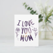 私はあなたを愛する母フローラ母の日ギフトアイディア ポストカード (スタンド正面)