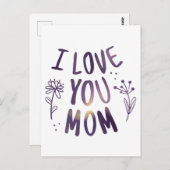 私はあなたを愛する母フローラ母の日ギフトアイディア ポストカード (正面/裏面)