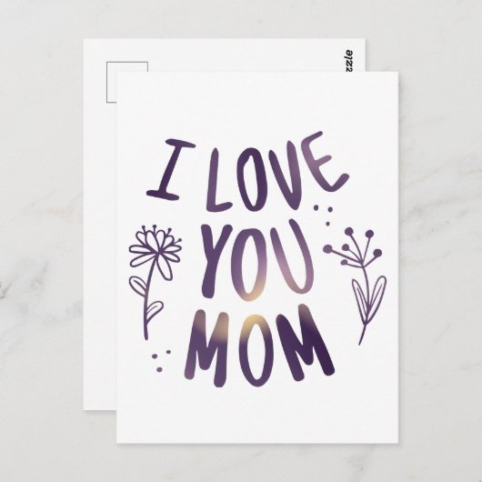 私はあなたを愛する母フローラ母の日ギフトアイディア ポストカード (正面/裏面)