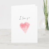 私はあなたを愛する水彩ハートカード カード (正面)