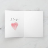 私はあなたを愛する水彩ハートカード カード (内部)