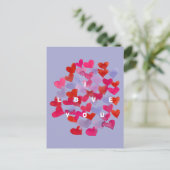 私はあなたを愛する水彩ハート葉書 ポストカード (スタンド正面)