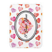 私はあなたを愛する水彩ハート マグネット (縦)