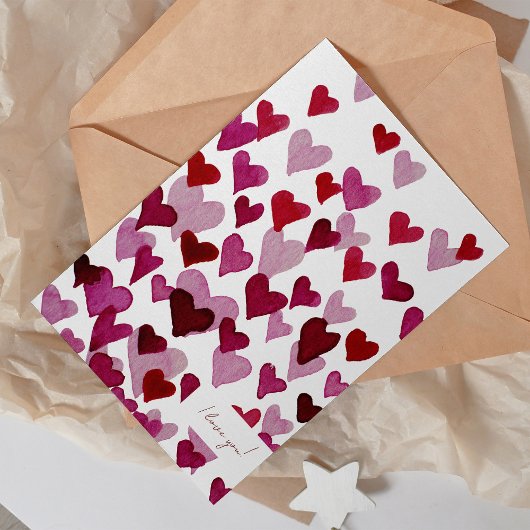 私はあなたを愛する水色ハートバレンタインデーのカード シーズンカード