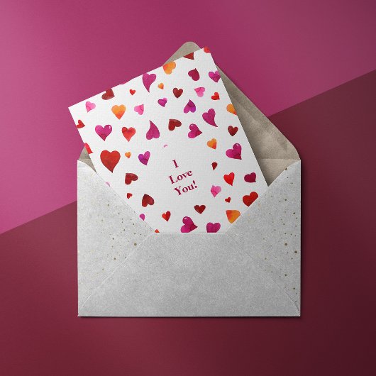 私はあなたを愛する水色ハートバレンタインデーカード シーズンカード