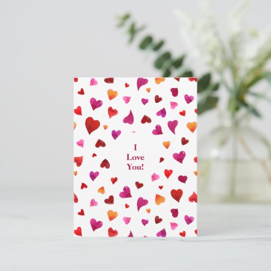 私はあなたを愛する水色ハートバレンタインデーカード シーズンカード (スタンド正面)