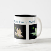 私はあなたを愛する白いバラパーソナライズされたブド ツートーンマグカップ (正面右)