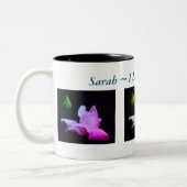 私はあなたを愛する白いバラパーソナライズされたブド ツートーンマグカップ (左)