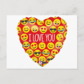 私はあなたを愛する絵文字ハート ポストカード (正面)