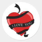 私はあなたを愛する赤いハートシール ラウンドシール (正面)