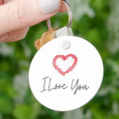 私はあなたを愛する赤いハートバレンタインデーのキーチェーン キーホルダー