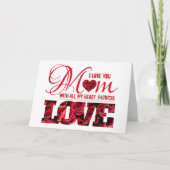 私はあなたを愛する赤いハート記念エレガント母の日 カード (正面)