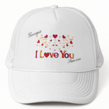 私はあなたを愛する赤いハート金ゴールドリボンヴィンテージバレンタイン