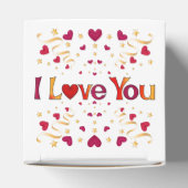 私はあなたを愛する赤いハート金ゴールドリボンヴィンテージバレンタイン フェイバーボックス (上部)