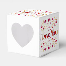 私はあなたを愛する赤いハート金ゴールドリボンヴィンテージバレンタイン