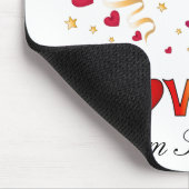 私はあなたを愛する赤いハート金ゴールドリボンヴィンテージバレンタイン マウスパッド (コーナー)