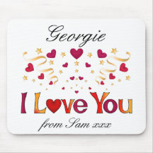 私はあなたを愛する赤いハート金ゴールドリボンヴィンテージバレンタイン