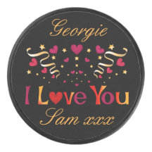 私はあなたを愛する赤いハート金ゴールドヴィンテージバレンタインブラック