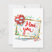 私はあなたを愛する赤いハート サンキューカード (正面)