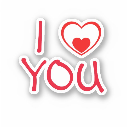 私はあなたを愛する赤いハート シール (正面)