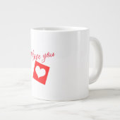 私はあなたを愛する赤いハート ジャンボコーヒーマグカップ (正面右)