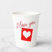 私はあなたを愛する赤いハート 紙コップ (正面)