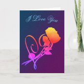 私はあなたを愛する赤いバラハートレインボーカード カード (正面)