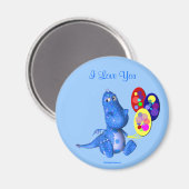 私はあなたを愛する青いドラゴンバルーン磁石 マグネット (正面/裏面)