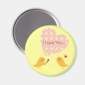 私はあなたを愛する鳥のデザイン2磁石 マグネット (正面/裏面)