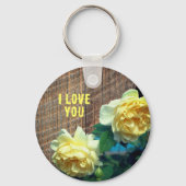 私はあなたを愛する黄色いバラの花 キーホルダー (裏面)