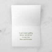 私はあなたを愛する黄色のバラの花のカーパーソナライズされたド カード (内部)