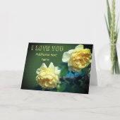 私はあなたを愛する黄色のバラの花のカーパーソナライズされたド カード (正面)