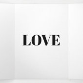 私はあなたを愛する黒モダンタイポグラフィ名前をカスタムする 三つ折りカード (内部中)