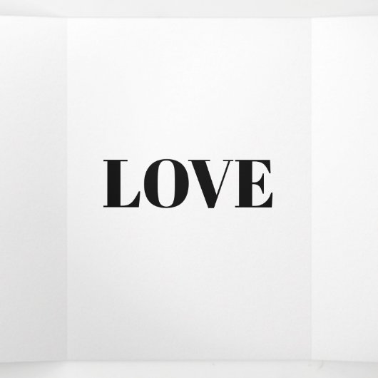 私はあなたを愛する黒モダンタイポグラフィ名前をカスタムする 三つ折りカード (内部中)