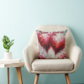 私はあなたを愛する2つの抽象芸術ハート パーソナライズされた クッション (椅子)