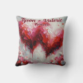 私はあなたを愛する2つの抽象芸術ハート パーソナライズされた クッション (裏面)