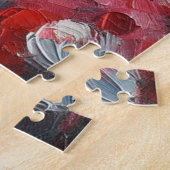 私はあなたを愛する2つの抽象芸術ハート パーソナライズされた ジグソーパズル (側面)