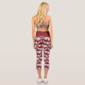 私はあなたを愛する2つの抽象芸術絵を描ハートのバレンタイン カプリレギンス (裏面)