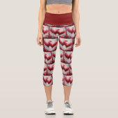 私はあなたを愛する2つの抽象芸術絵を描ハートのバレンタイン カプリレギンス (正面)