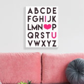 私はあなたを愛する – ロマンチックなアルファベットキャンバス キャンバスプリント (インサイチュ (リビング))