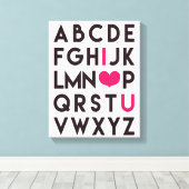 私はあなたを愛する – ロマンチックなアルファベットキャンバス キャンバスプリント (インサイチュ (ウッドフロア))