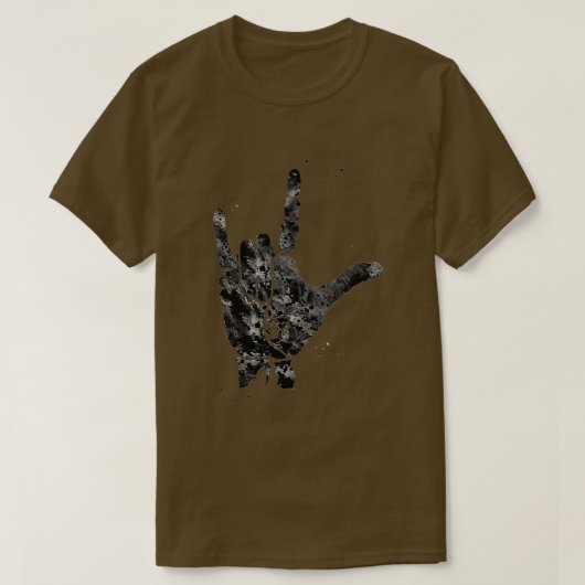 私はあなたを愛するASLハンドプリント3 Tシャツ (デザイン正面)