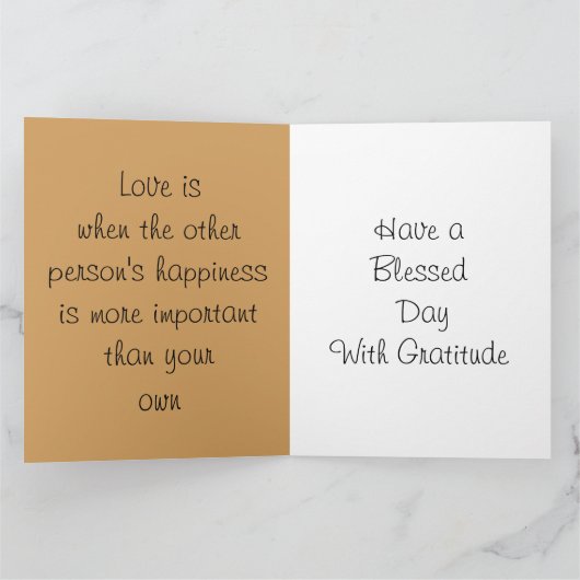 私はあなたを愛するHakuna Matata黄金の願い最高の事 カード (内部)